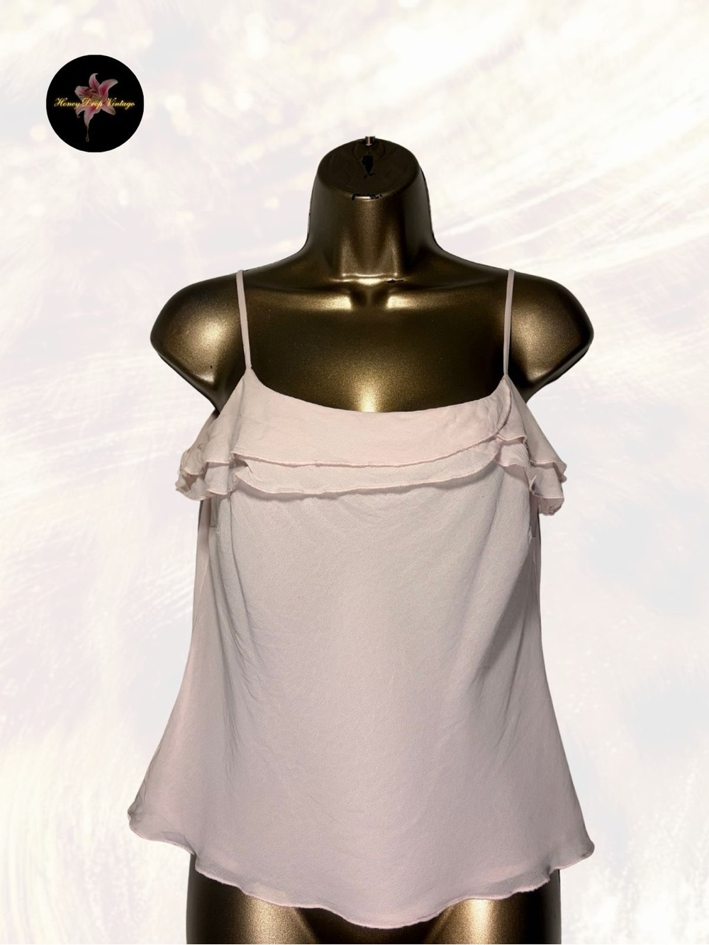 Anne Brooks Petite Blush Pink Ruffle Cami Top